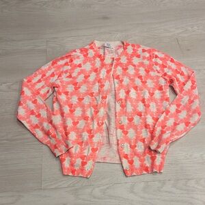 J. Crew Coral and Cream Kids Cardigan